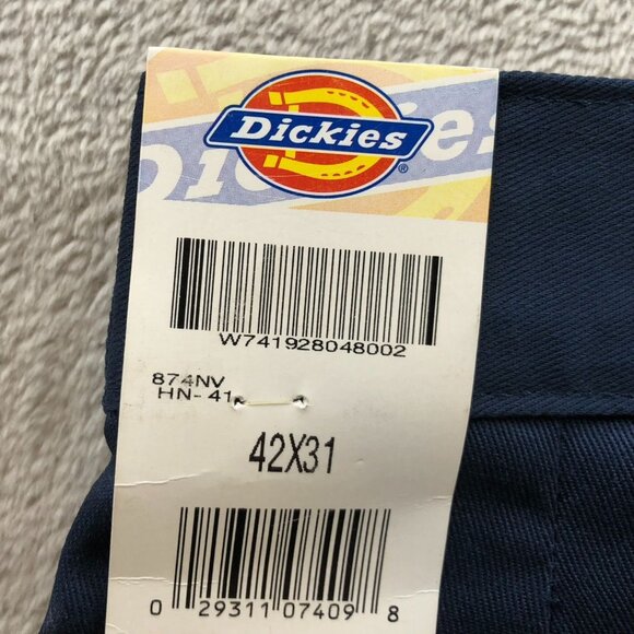 Dickies Men's 874 Work Pants Size 42x31 Classic Straight Relaxed Casual Navy - Picture 12 of 16